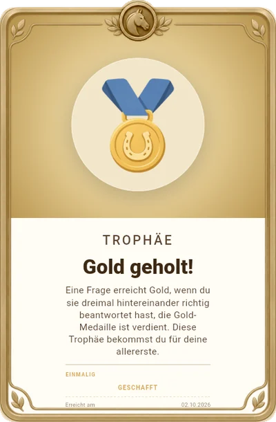 Trophäe Gold geholt