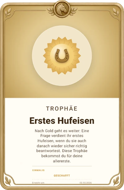 Trophäe Erstes Hufeisen