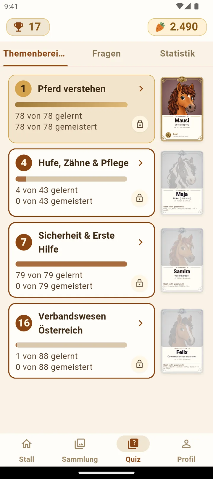 Themenbereiche mit Medaillen